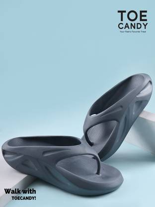 TOE CANDY Men Grey Men Slip-on Slipper Flip Flops