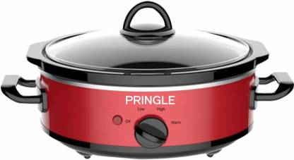 PRINGLE Slow Cooker 2.5 Liter Ceramic Pot with Glass Lid|FW1815 -Red - Indicator Light Slow Cooker