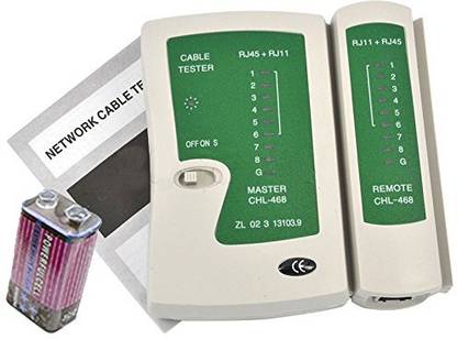 BTSTECH LAN Cable Tester RJ45 and RJ11 Network Cable phone Line Detector with 9v Battery Test Indicator