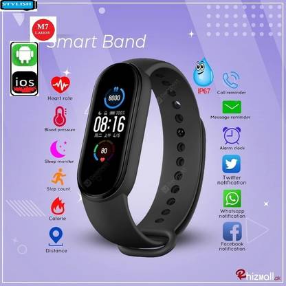 Bashaam B1738(M7) MAX HEART RATE STEP COUNT SMART WATCH BLACK ( PACK OF 1)