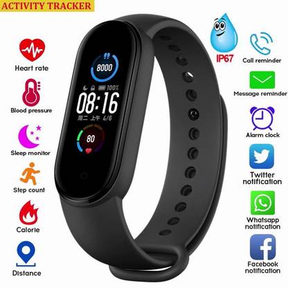 Bashaam S777(M6) LATEST HEART RATE ACTIVITY TRACKER SMART WATCH BLACK(PCAK OF 1)