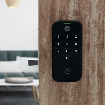 Yale TYE Black Digital Door Lock with Mechanical Key, Pin Code and Backlit Keyboard Compatible for Home, Office, Hotel | Door Thickness 35-45.5mm Smart Door Lock