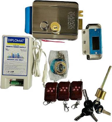 Diplomat Key Electronic Door Lock and Remote Kit (Silver) Smart Door Lock