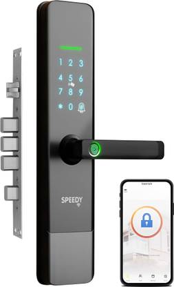 SPEEDY Wifi Enabled Smart Door Lock for Main Door with 5 in 1 Access | Biometric, 2 Emergency Keys | (No Extra Gateway Required) | 2-year Warranty & Free Installation by brand Smart Door Lock