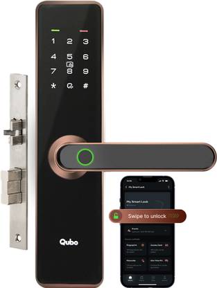 Qubo Smart Lock Essential| 7-Way Unlocking | 2 Bolts| Mobile App | Fingerprint | 2-Year Warranty Smart Door Lock