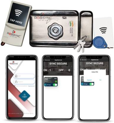 Robsync Secure Door Lock With RFID card & Manual Key Access Tapping System For Office Smart Door Lock