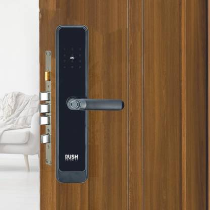 Bush Hardware Advanced Digital Lock | Keyless Entry | Smart Security for Home & Office | Fingerprint | Mobile App Access | Anti-Peep Password Security | PIN Access | RFID | Black Smart Door Lock