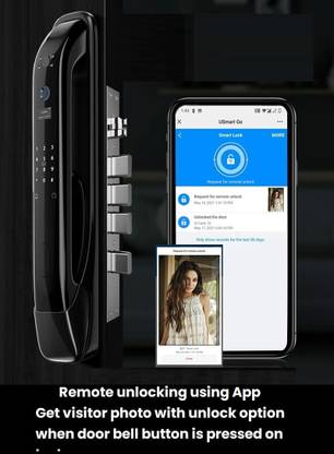 Denler Smart Digital Door Lock 3D Face Recognition, LCD & Camera, Inbuilt Wi-Fi, Remote Smart Door Lock