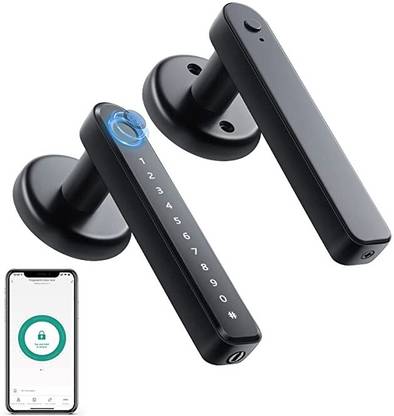 Meguard Fingerprint Knob with App,Code,Backup, Keyless Handle Smart Door Lock