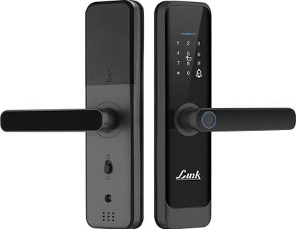 Link Link Smart Quantum Digital Biometric Door Lock (Mobile app with Wi-Fi, Black) Smart Door Lock