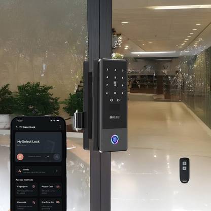 GOLENS WiFi Smart Glass Door Lock X37–6-in-1 Unlock | Fingerprint, App, PIN & More Smart Door Lock