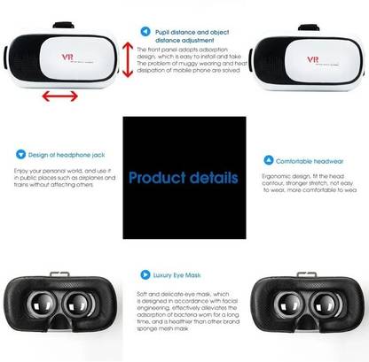karan Virtual Reality Glasses with 40MM HD FREE WATCH 1 GHz FM1 8 Core Processor Designed for Mobile
