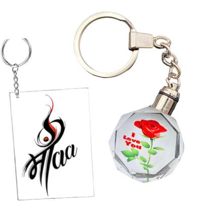 Picture Affairs Production Customised Crytal Led Keychain Keyring Round Shape Key chain Multi Led 3x3cm Smart Key