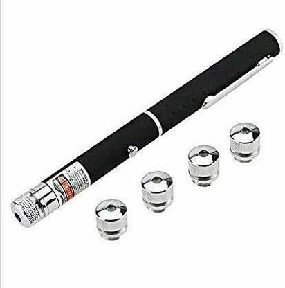 GROMITE 5 in 1 Multi Green Ray Laser Pointer Light Visible Beam with Star Head Caps
