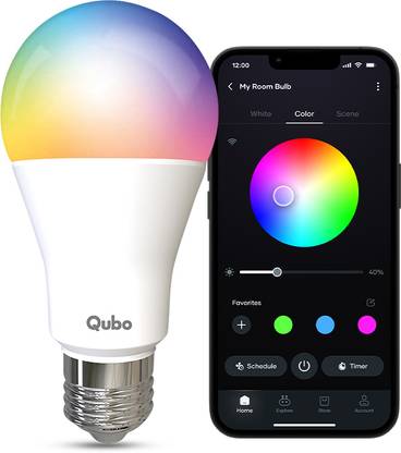 Qubo Smart Bulb 12W E27 LED| Wi-Fi+BT| 16 Mil Colours |App&Voice Control| Hero Group Smart Bulb