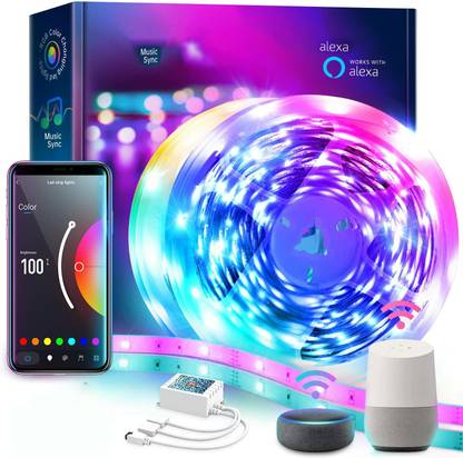 Gesto 5 Meter Smart Led Strip Light|Music Sync With Alexa And Google|App Controlled Light Strip