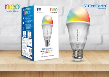 ECOEARTH Neo WiFi Smart Bulb Alexa-Compatible|9W| Warm to Cool Feel 16 Million Colors|E27 Smart Bulb