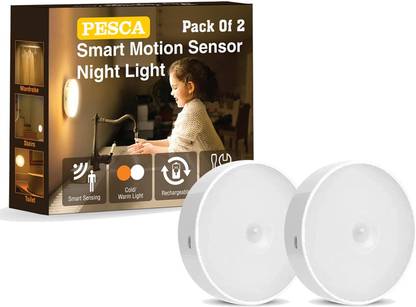 PESCA LED Smart Motion Sensor Light 108 USB Rechargeable Stick-Anywhere Night light Smart Sensor Light