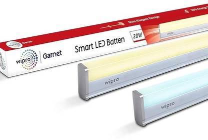 Wipro Next 20W Smart Wi-FI CCT LED Batten , White, With Voice & App Control