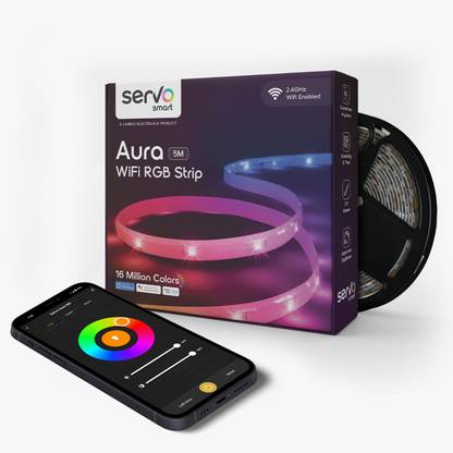 SERVO Smart Aura WiFi RGB Strip(5M) | Works with Google Assistant & Alexa