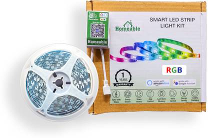 Homeable Smart WiFi RGB LED Strip light with Smart WiFi Controller, LED Strip Kit 5 Meter