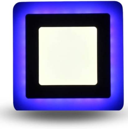 Ravi's Enterprise 6W LED Side Blue square Panel Light Ceiling 3D Effect Lighting (Double Color)colour light for celling | | 6 watt led ceiling lights | Ceiling Lamp