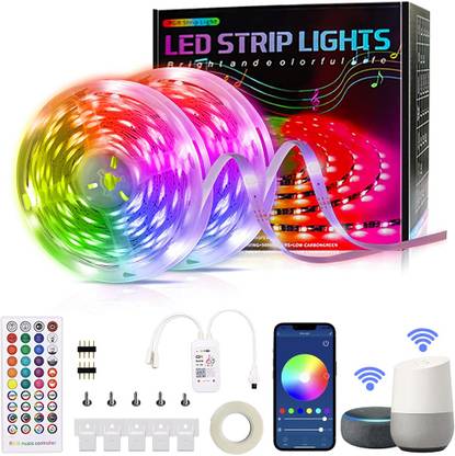 ELEPHANTBOAT 2 Roll WiFi Led Strip Lights Dynamic Mode Music Compatible with Alexa Google Light Strip