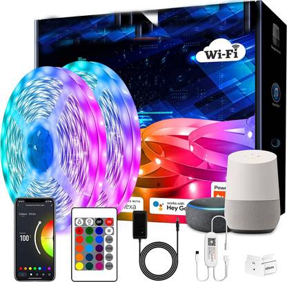 Gesto 5 Meter Smart Led Strip |Music Sync With Alexa And Google|App+Remote Controlled Light Strip