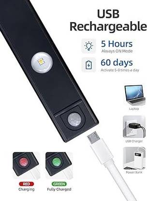 Dajienterprise Under The Cabinet Lights 40 Cm|Usb Rechargeable|Motion Light Home Ceiling Lamp