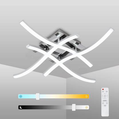 HASTHIP 3 Color Temperature LED Drop Ceiling Lights 24W Modern Curved Design Ceiling Lamp