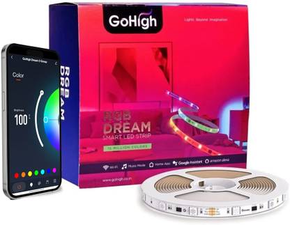 GOHIGH Smart LED Wi-Fi Strip Lights 12 Volt ,5 Meter/16.4 fts Light Strip