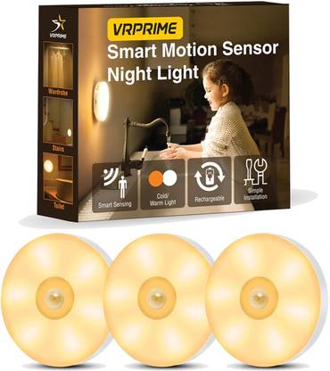 NAIRO Sensor Light with USB Charging Wireless LED Night Light pack of 3 Night Lamp