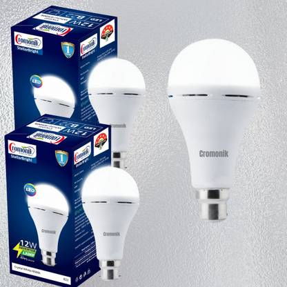 Cromonik Pack of 3-Dual Function Emergency Bulb Smart Bulb