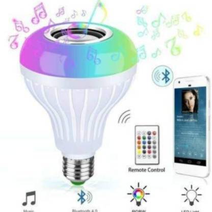 Radha Bluetooth Speaker Music Light Bulb With Remote Controller for Party Decoration Smart Bulb