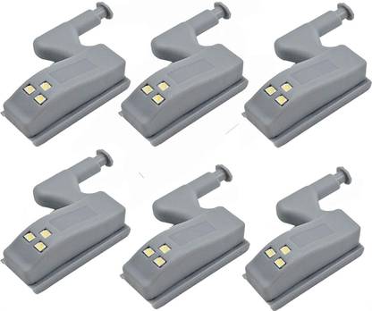 TechBlaze Wardrobe Cabinet Hinge LED Motion Sensor Lights with Batteries (6 Lights) Smart Bulb