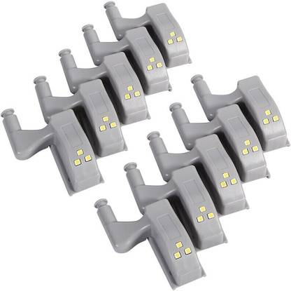 AMG Music Universal Under Cabinet Cupboard LED Hinge Light ,Warm/Cool White Night Light for Almirah and Modern Home Kitchen ,Door Hinge Lighting ,Cabinet Inner Sensor Light with Batteries (Pack of 10) Smart Bulb