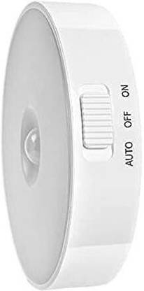 ENMORA 25 -Rechargeable Body Motion Sensor LED Light Bulb | Battery Operated Wireless Motion Wall Lamp Light Sensor for Decoration, Home, Wardrobe, Cupboard, Bedroom (Pack of 1, White, Circular) Motion Sensor Light