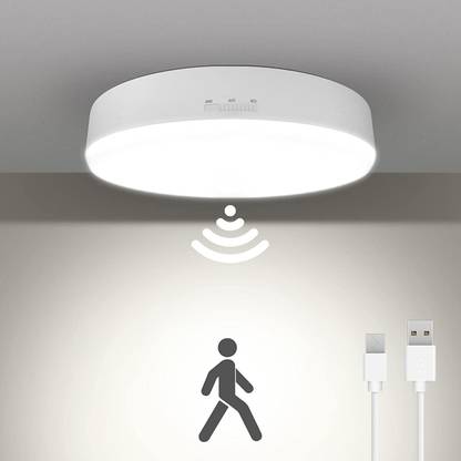 Broistan Cool White Body Induction Light for Home Wardrobe Outdoor USB Rechargeable LED Motion Sensor Light