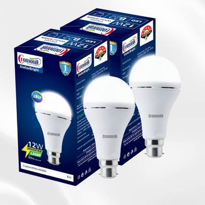 Cromonik Pack of 2-Rechargeable Emergency Bulb Smart Bulb