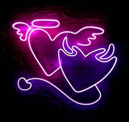 SGSF SG Startup Factory Angel Devil Neon Sign(18x18)Pink