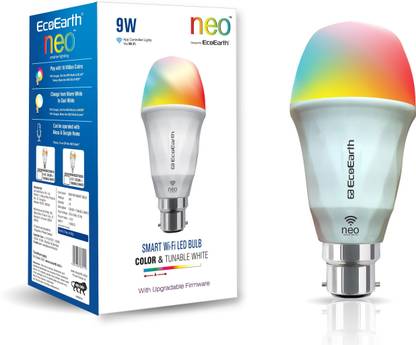 ECOEARTH Neo WiFi Smart Bulb Alexa-Compatible|9W|Warm to Cool Feel 16 Million Colors|B22 Smart Bulb