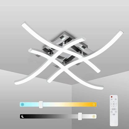 ELEPHANTBOAT 3 Color Temperature LED Drop Ceiling Lights 24W Modern Curved Design Ceiling Lamp