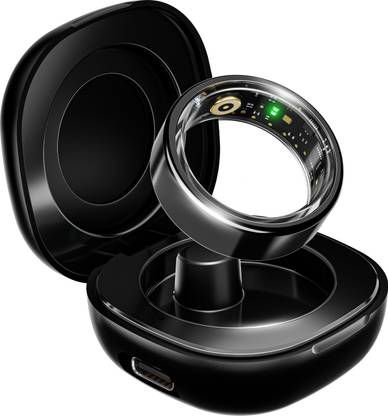 boAt Active w/ Portable Charging Case, Lightweight Stainless-Steel Design Smart Ring