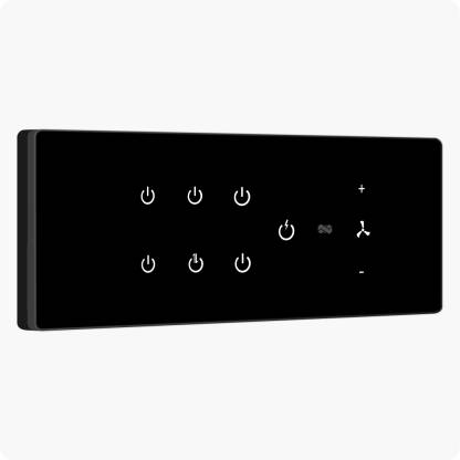 iotics Smart Touch Switch for 7 Lights & 1 Fan, Remote, Mobile App, Alexa & Google Home Smart Switch