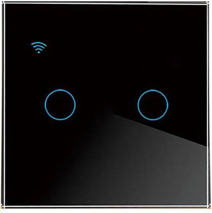 amiciSmart WIFI Switch,2 Gang Wall Switch with Touch Button Compatible with Alexa(2300W) Smart Switch