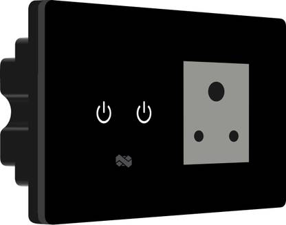 iotics Smart Touch Switch for 1 Light, 1 Plug, Remote, Mobile App, Alexa & Google Home Smart Switch