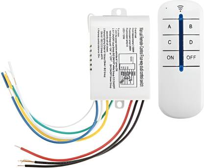 Robo Ocean Remote Control 4-Way Switch Wall Receiver Transmitter with RF Remote for Lights Smart Switch