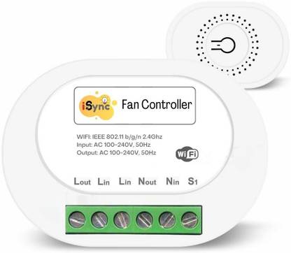 iSync Smart WiFi Fan Controller, convert any fan to smart, Mobile app control & Alexa, Smart Switch