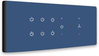 iotics Smart Touch Switch for 6 Light, Dimmer & Fan, Remote, Mobile App, Voice Control Smart Switch