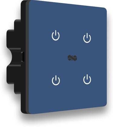 iotics Smart Touch Switch for 4 Lights, Remote, Mobile App, Alexa & Google Home Smart Switch